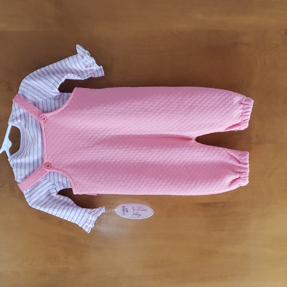 🦋 3 for $20 🦋 Coral Bear Overall Set - Picture 4 of 4